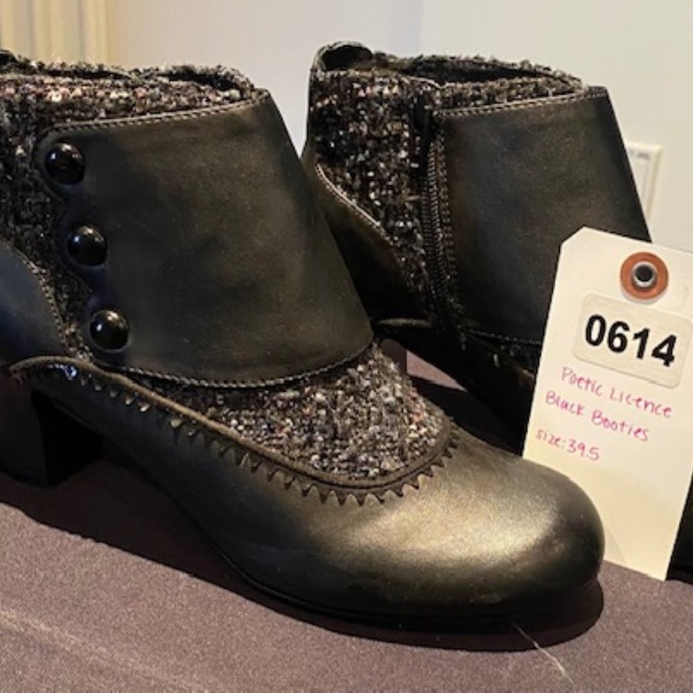 Poetic License Black Button Boots